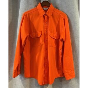 Vintage Black Duck Neon Orange Hunting Button Up Outdoor